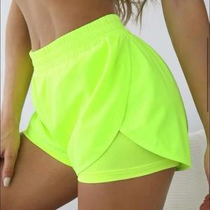 SHEIN ATHLETIC SHORTS - neon yellow